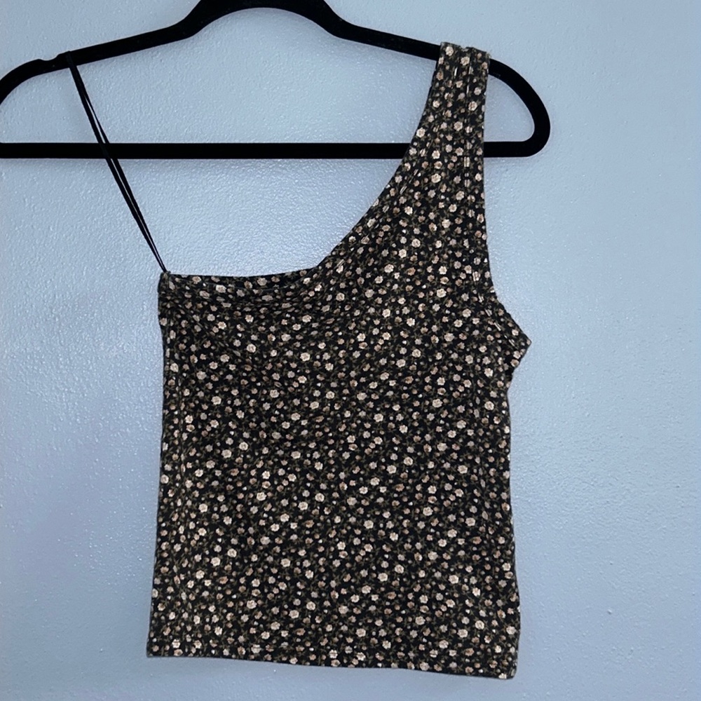 XS American eagle asymmetrical crop top cotton floral